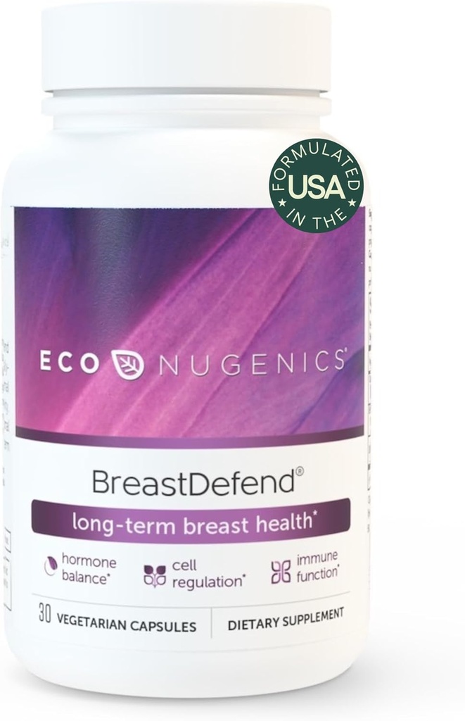 EcoNugenics BreastDefend DIMは、女性の獣の健康、エストロゲンホルモンバランス、免疫サポートのためのサプリメント - ターメリッククルクミン、レイシ&トルコテールマッシュルーム、ケルセチン、アストラガルス - 30カプセル