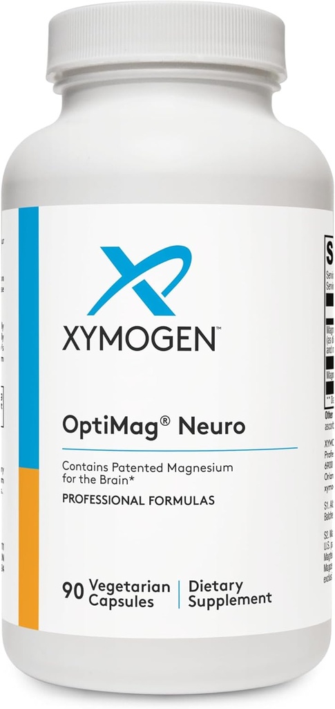 XYMOGEN OptiMag Neuro - マグネシウム L ステロン酸サプリメント ケレートド マグネシウム ライシナー グリシナート - サポート脳の健康とリラックス (90 カプセル)