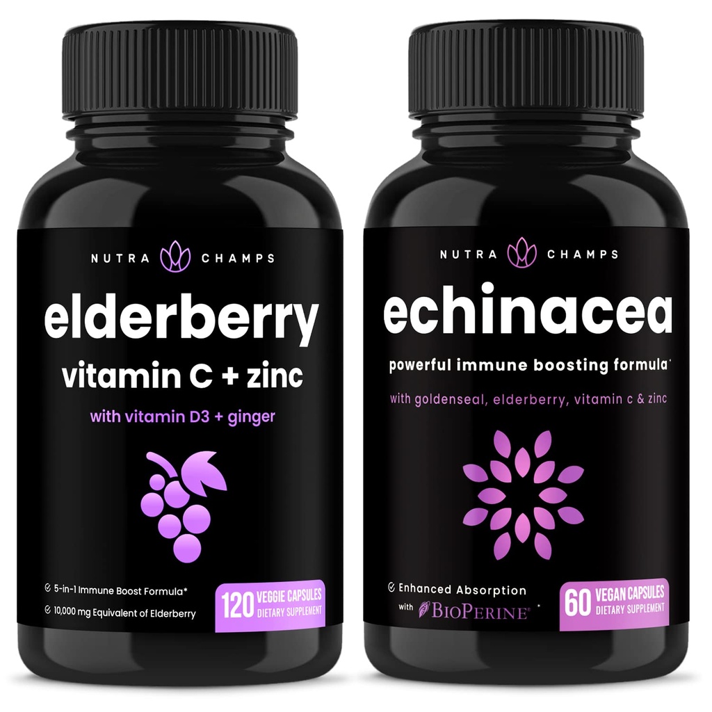 NutraChampsのエルダーベリーおよびEchinaceaの束
