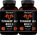 Tongkat Ali 200:1 (Longjack) Extract for Men, 2000mg Per Serving, Indonesia Origin, Eurycoma Longifolia | with Panax Ginseng for Energy, Stamina, & Male Health Support (150 Count (Pack of 2))