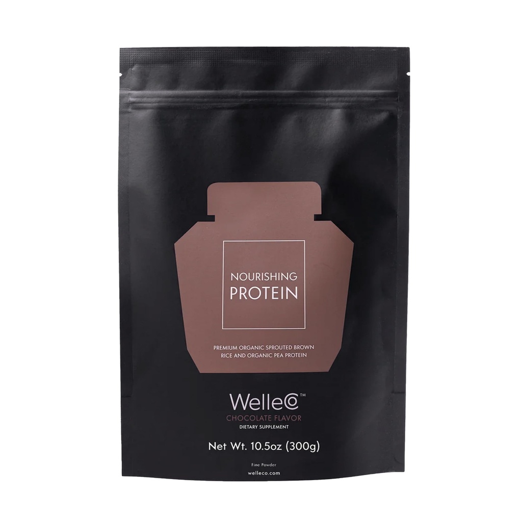 WelleCo植物ベースのチョコレートプロテインパウダー、有機玄米&エンドウ豆ブレンド、サービングあたり16gタンパク質、エネルギー、回復&毎日の栄養のための乳製品なしサプリメント、10.5oz