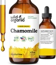 Wild & Organic Chamomile Flowers Tincture - Calming Supplement for Relaxation - Chamomile Extract Liquid Drops - Vegan, Sugar & Alcohol-Free - 4 fl oz