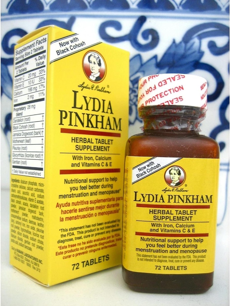 Lydia Pinkham Lydia E Pinkham Herbal Supplement - 72錠(6パック)
