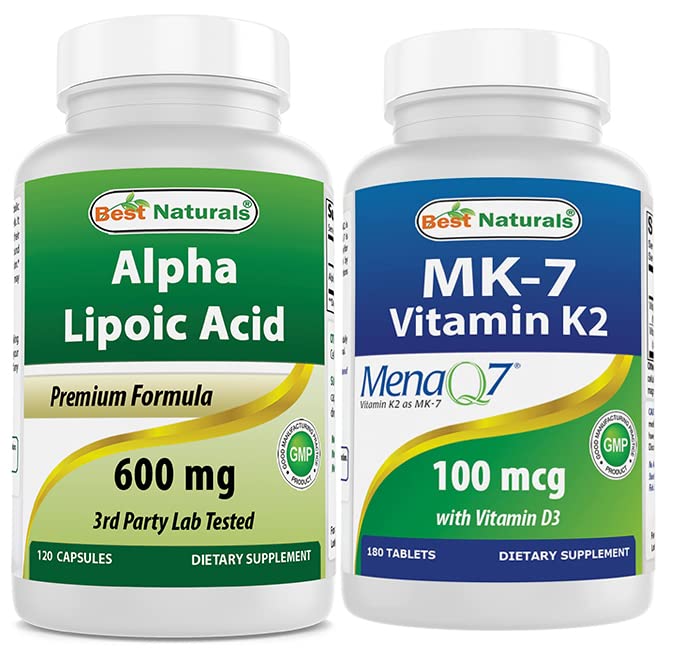 ベストナチュラルアルファリポ酸600mg&ビタミンK2(MK7)とD3