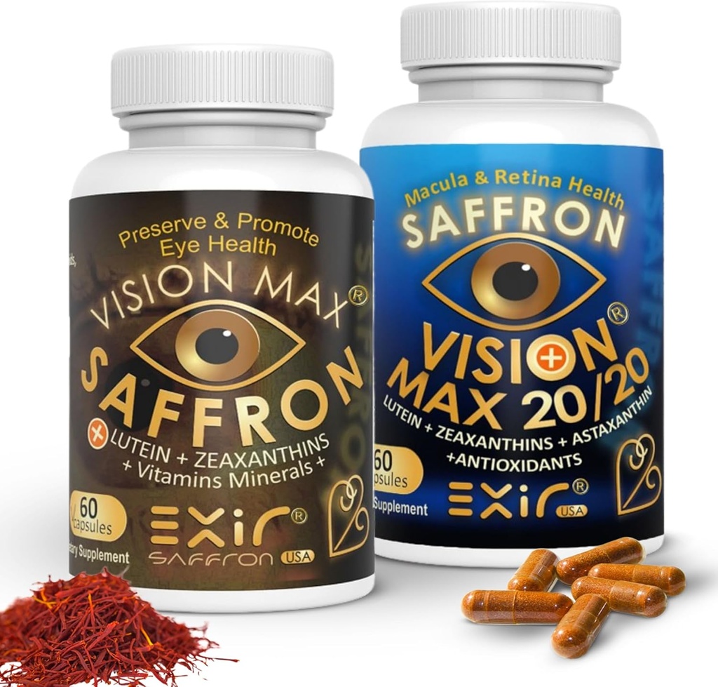 EXIRの目のビタミンの補足、2のセット - RetinaのMacular、120のカプセルを支えて下さい