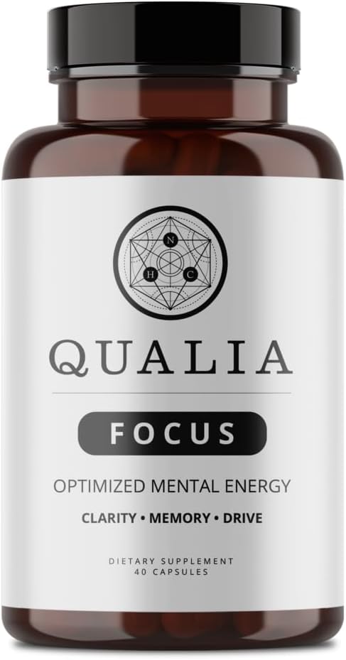 Qualia Focus Brain Booster Supplement | A Powerful Nootropic Designed to Deliver Sustained Mental Energy, Alertness, Concentration & Memory | with Ginkgo Biloba, L-Theanine Plus | 1 Month Supply
