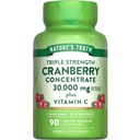 Nature's Truth Cranberry Concentrate Pills 30,000mg | Plus Vitamin C | トリプルフォースサポートカプセル | 非GMO&グルテンフリーサプリメント
