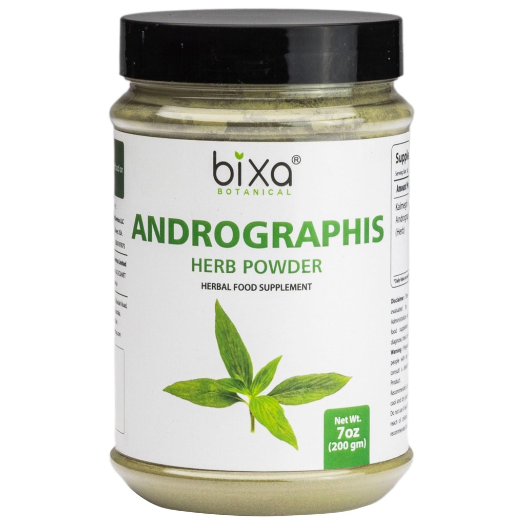 Bixa BOTANICAL Andrographis Powder 200 グラム 7 OZ | Andrographis Paniculata | Bitter Herb Kalmegh | ハーブサプリメント ナチュラル ライバー トニック | 消化の毒素のためのアーユルヴェーダハーブ