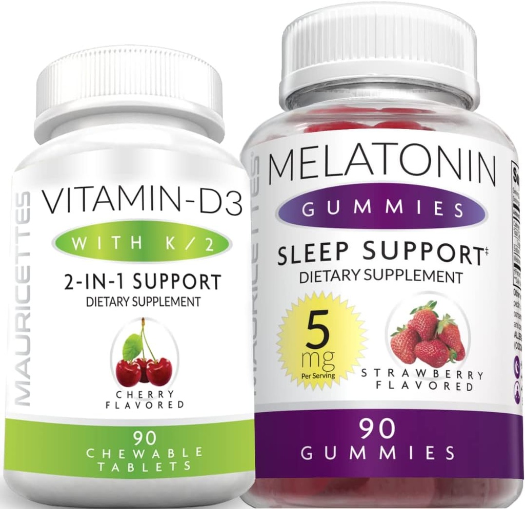 K2とMelatonin GummiesのMauricettesのChewableビタミンD3は子供および大人のための免疫および睡眠サポート束を束ねます