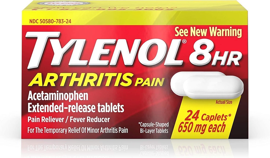 Tylenol 8時間の関節炎の痛みの軽減 - Acetominophenの延長Releaseのタブレット、苦痛Reliever/Feverの減力剤、24の小包、各650のミリグラム(2パック)