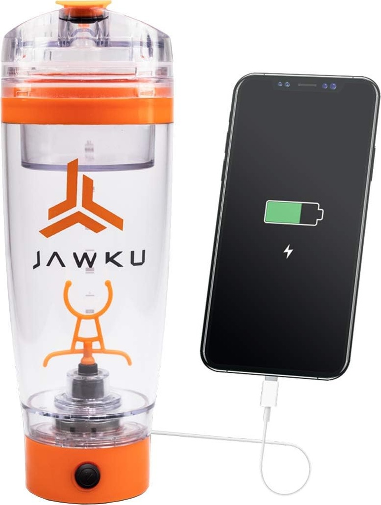 JAWKU POWER SHAKER BOTTLE NOW with DRY STORAGE CONTAINER // パワフルな 11,000 RPM ミキサーと内蔵充電器 お使いのデバイス/ 600ml (20oz) BPAは/*NEW*の乾燥した貯蔵の容器放します