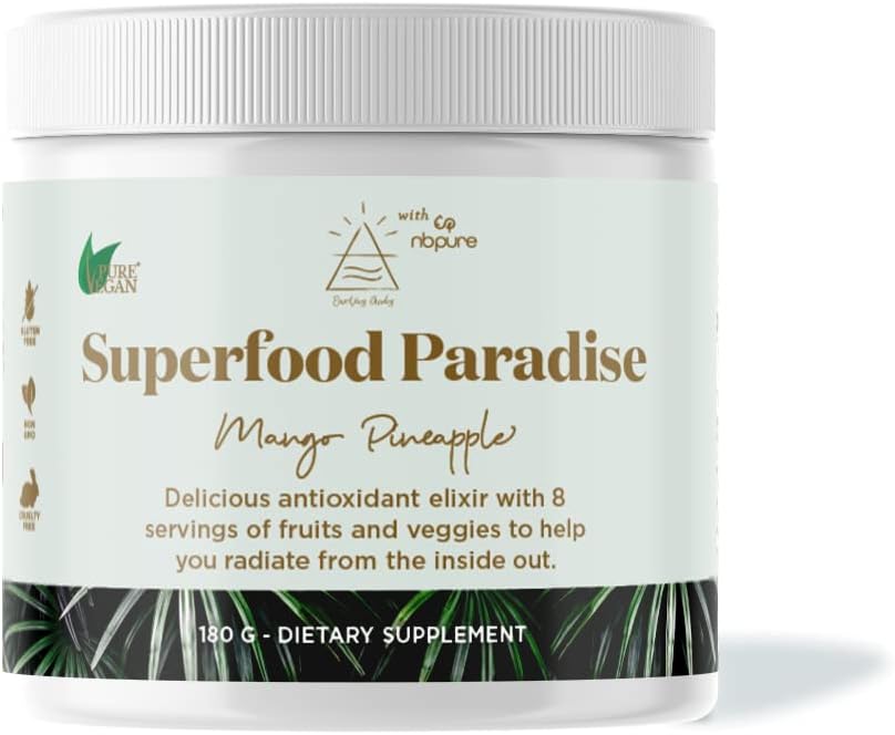nbpure Earthy Andy Superfood Paradise, マンゴーパイナップル, 30 サービング