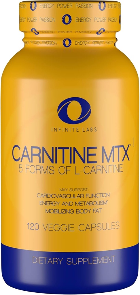 Infinite Labs Lカルニチン1000mg MTX - カルニチンFumarate、L-Carnitine L-Tartrate、アセチルL-カルニチン、L-カルニチンHCL、L-カルニチンベース120ベジーカプセルのアミノ酸ブレンド。