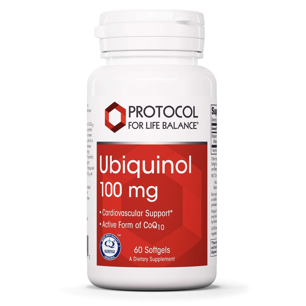 ライフバランスのためのプロトコル - Ubiquinol 100 mg - CoQ10のアクティブフォームと心臓血管サポート、エネルギー生産、心臓の健康、抗酸化活動 - 60 Softgels