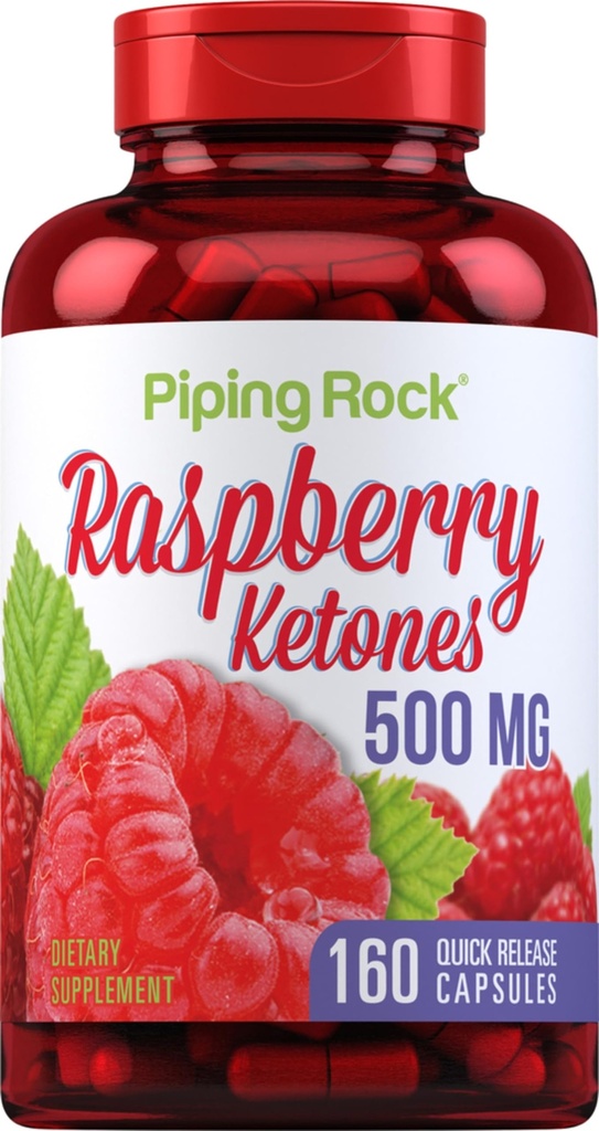 パイピングロックラズベリーケトン500mg | 160カプセル | 非GMO&グルテンフリーサプリメント