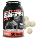 Bully Max 2-in-1 子犬のビタミン - 子犬の発達と成長のための30の咀嚼可能なタブレット - 犬の御馳走、ビタミン及び小さい犬のための補足及び大きい繁殖された成長の子犬 - フードのトッパーとして使用することができます