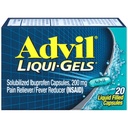 Advil Liqui-Gelsの痛みの回復力とフィーバーの減力剤、頭痛、腰痛、月経痛みおよび関節の痛みの軽減のためのIbuprofen 200mgの大人のための痛みの薬 - 20液体満たされたカプセル