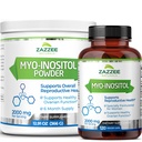 Zazzee Myo-InositolカプセルとMyo-Inositolパウダー、100%ピュア、プレミアムグレード、ビーガン、非GMO、オールナチュラル