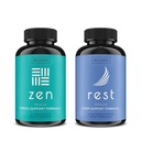 WellPath Zen Mood サポート + 残りの Valerian Root Sleep Aid サプリメント 2 パック - Calm Mood、エネルギーと自然睡眠サポートのための究極の組み合わせ - L-テアニン&その他の天然成分 - 60 Cts 各