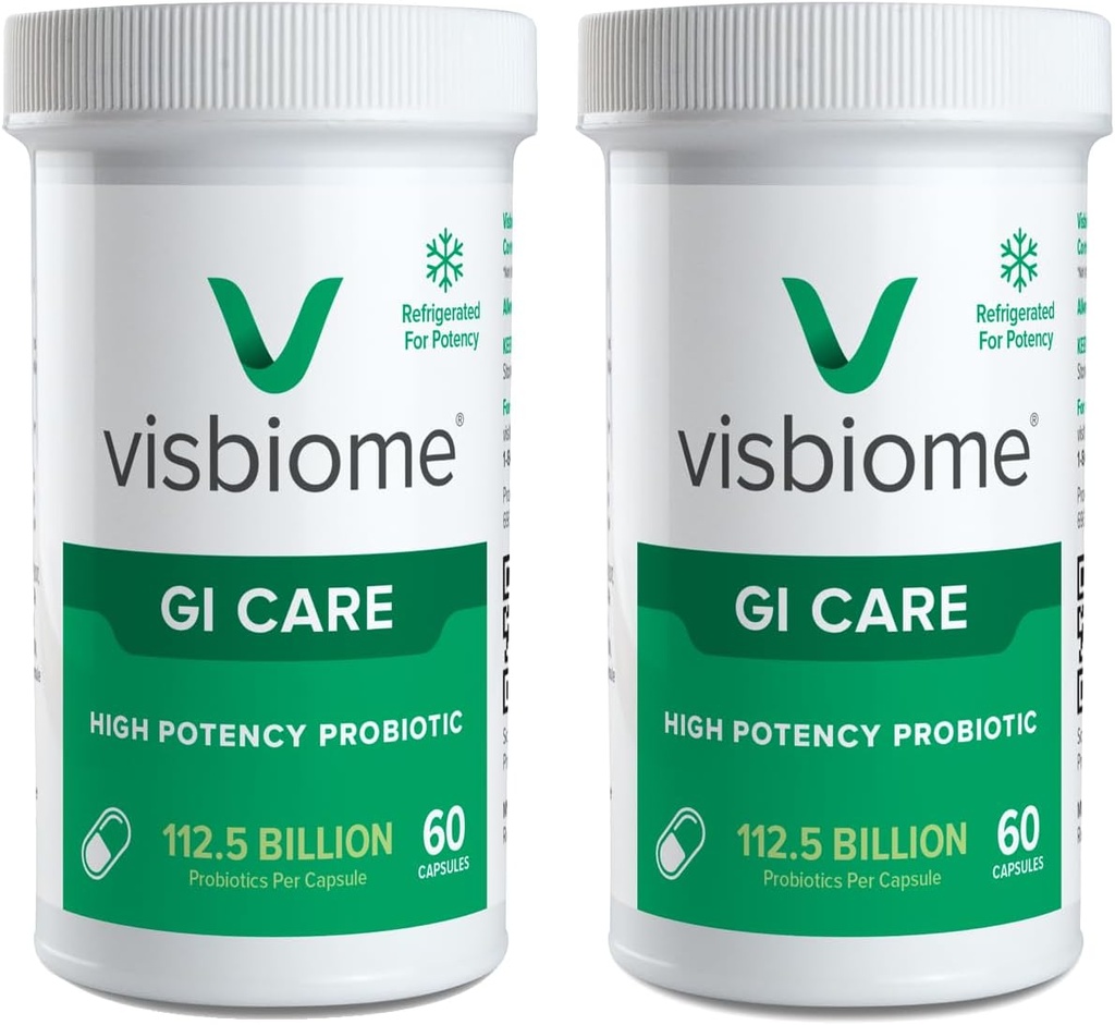 Visbiome® GI Care - 高効力のプロバイオティクス - 112.5 Billion CFUライブプロバイオティクス、米国製オリジナルDe Simone処方、120カプセル。