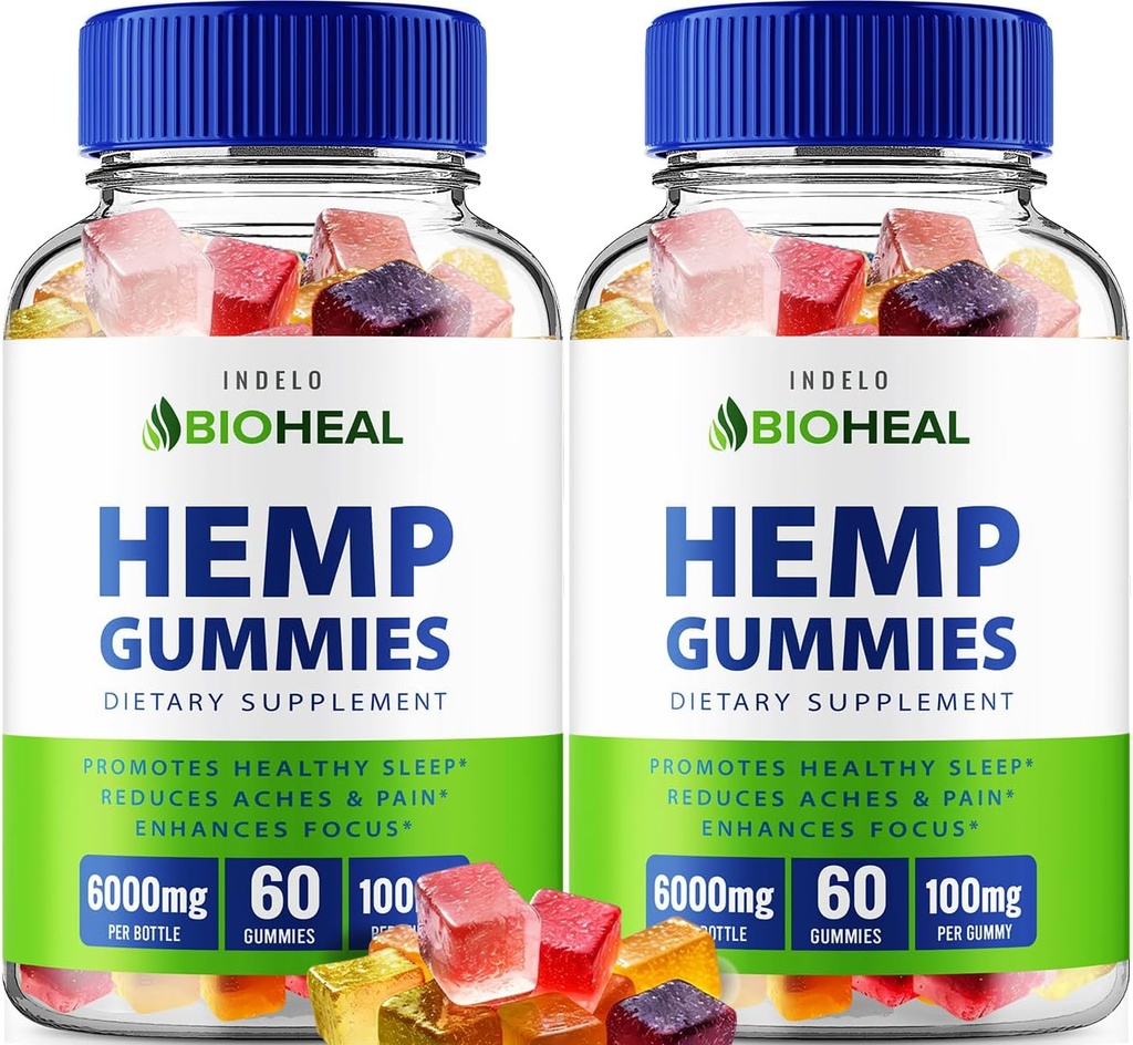 BioHeal Hemp Gummies - Hemp Seed Extract Bio Heal Hemp Gummies Tinnitus Herbal Supplement、健康とウェルネスサポート、すべてのNatual Hemp Gummy Advanced Formula(2パック - 120グミー)
