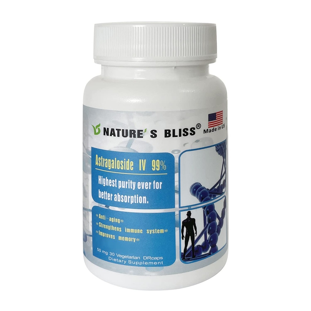 Nature'sbliss Stomachの酸は保護しました及び極度の吸収のAstragalusの根のエキスのAstragaloside IV 99%は、米国、50mg、30caps (50mg x 30caps)で作られました