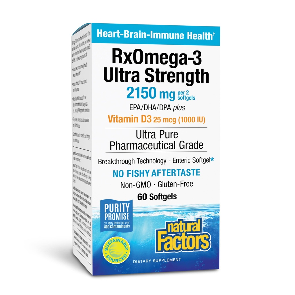 自然な要因 RxOmega-3 の超強さ-頭脳及び中心の健康サポートのための食事療法の補足-EPA の目の健康の補足及び DHA - Omega-3 の脂肪酸と補足- 60 の Softgels (30 のサービング)