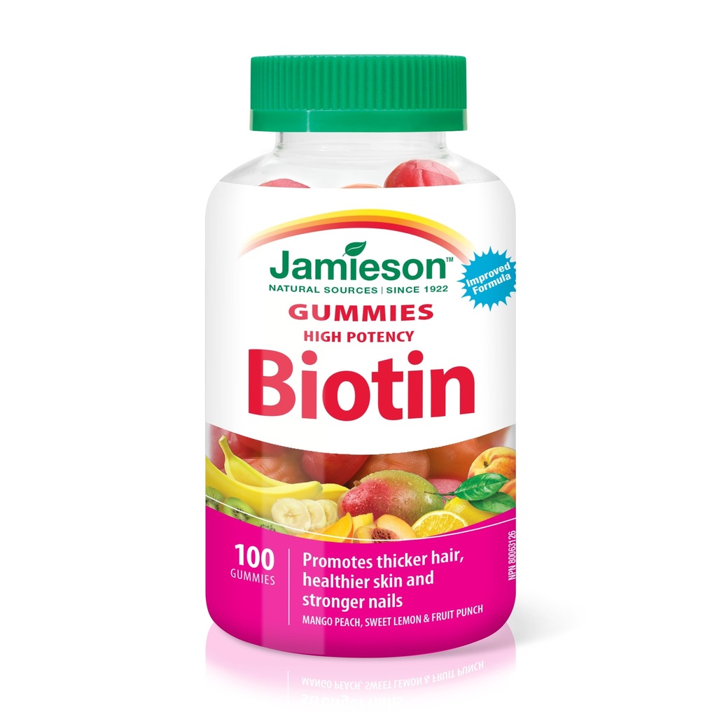 Jamiesonの高い効力のBiotinのグミー、100の計算