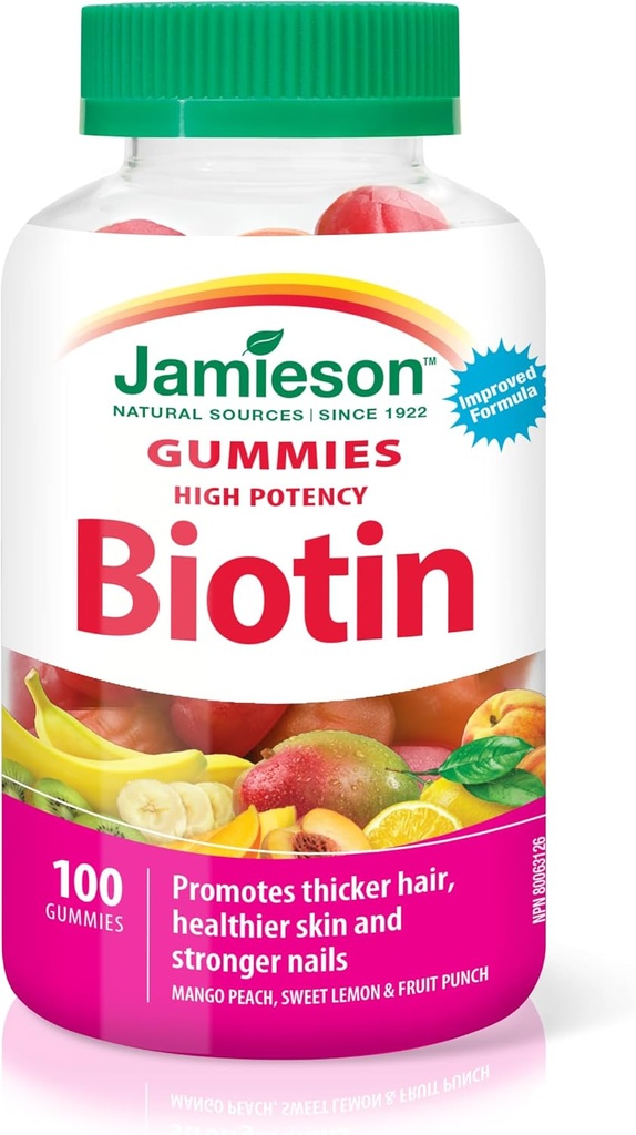Jamiesonの高い効力のBiotinのグミー、100の計算