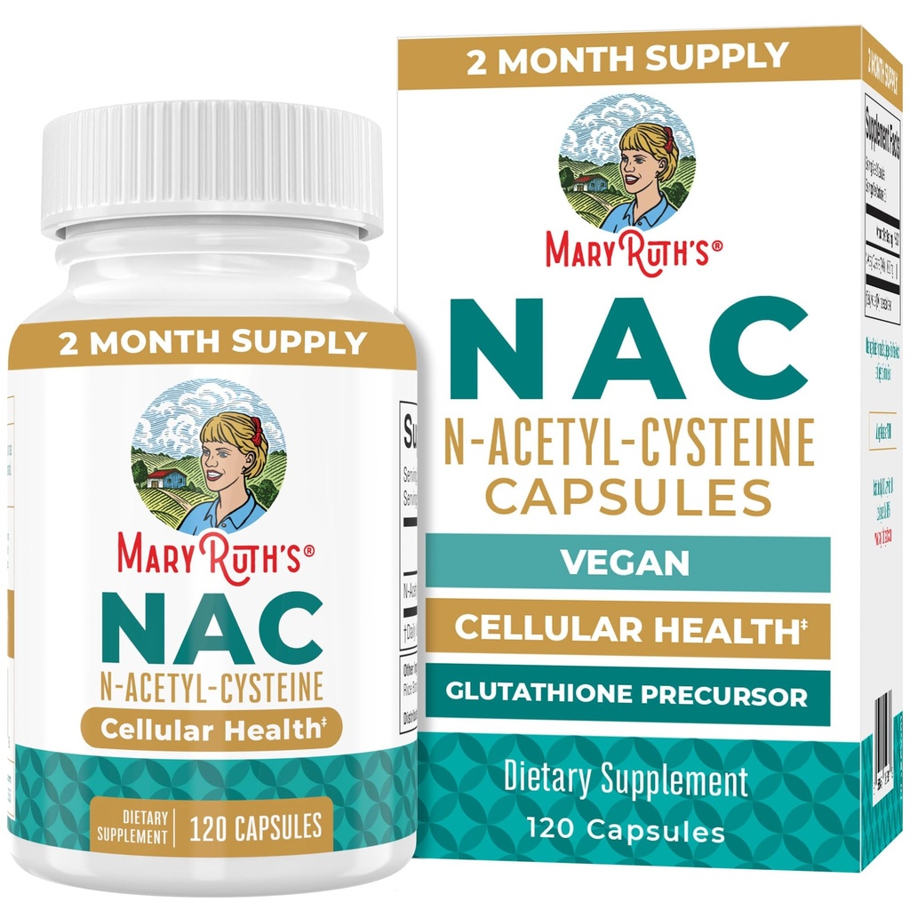 MaryRuth Organic NAC Supplement N-Acetyl Cysteine | 2ヶ月サプライ | NAC 1000mg perサービング | ビーガンカプセル | グルタミンプレカーサ | アミノ酸 | 非GMO | グルテンフリー | 120 カウント | 60 サービング