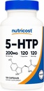 Nutricost 5-HTP 200mg、120 ベジタリアンカプセル(5-Hydroxytryptophan) - 非GMO&グルテンフリー