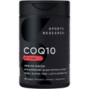 スポーツリサーチCoQ10 (100mg) より良い吸収のためのW /ココナッツオイル&バイオペリン(ブラックペッパー)を強化 | ビーガン認定、非GMO認定(120ベジギーソフトゲル)