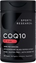スポーツリサーチCoQ10(100mg)は、より良い吸収のためのw /ココナッツオイル&バイオペリン(ブラックペッパー)を強化 | ビーガン認定、非GMO認定(120ベジギーソフトゲル)
