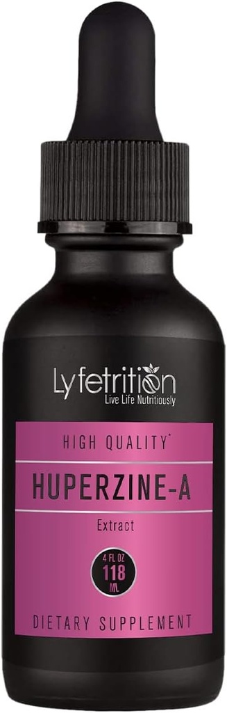 Lyfetrition Huperzine- A サプリメント 380 mg, 4 Oz 液体, 220 サービング, 米国製, クイック 吸収, 品質 有効な成分, サードパーティ 試験, 非GMO, GMP 認定, 残酷フリー製品