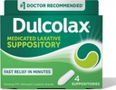 Dulcolax Stimulant Laxative 薬用坐剤, 予測可能 & 効果的な便秘救済, Bisacodyl 10 mg, 4 カウント