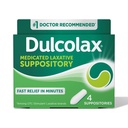 Dulcolax Stimulant Laxative 薬用坐剤, 予測可能 & 効果的な便秘救済, Bisacodyl 10 mg, 4 カウント