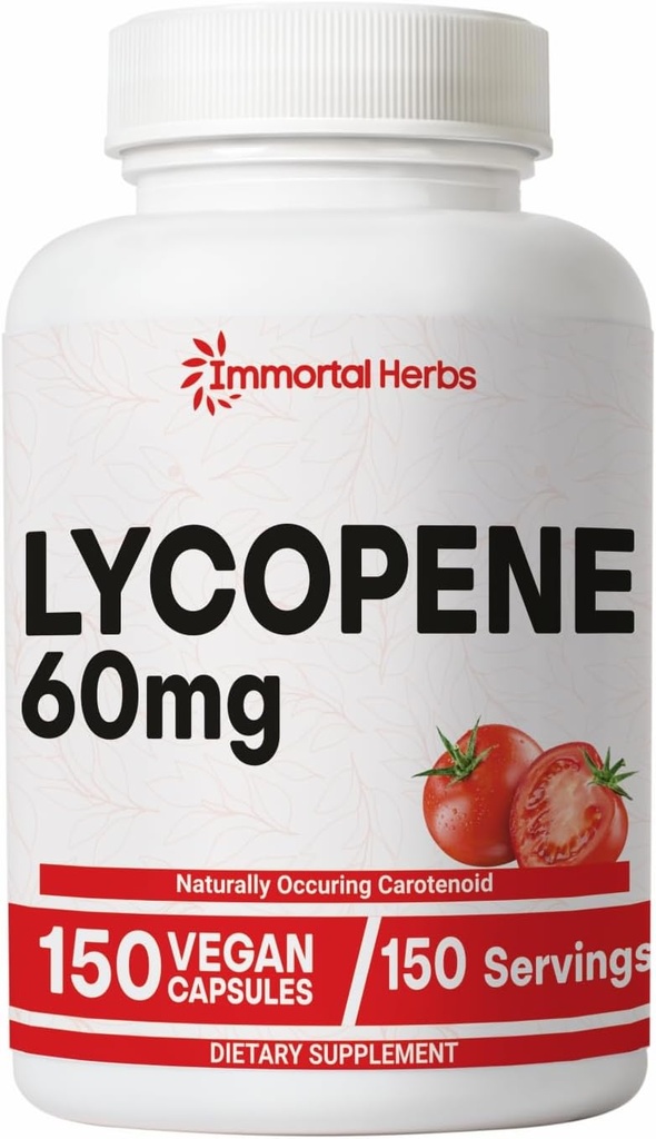 男性60mg、150のカプセルのためのLycopeneの補足、皮のための自然なトマトのエキスの粉、中心及び免疫サポート、100%のベジルコブのLycopeneのコンプレックス、非GMOおよびグルテンフリーのCarotenoidの補足