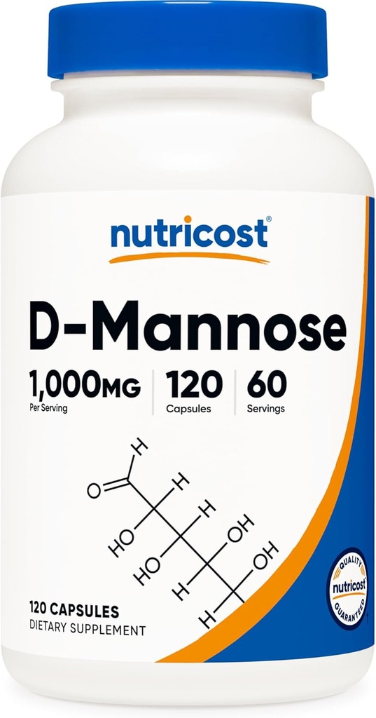 サービングごとのNutricost D-Mannose 1000mg、120のカプセル-カプセルごとの500mg、尿路の健康、非GMOおよびグルテンフリー