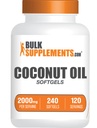 BulkSupplements.comココナッツオイルSoftgels - 髪と皮膚のサポートのためのコールドプレスココナッツオイル - ハーブサプリメント - グルテンフリー、サービングあたり2ソフトゲル(2000mg)、240カウント(パッケージ1)