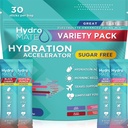 Electrolyte Powder Sugar-Free Hydration Packets Variety Pack HydroMATE 30 Sticks
