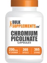 BulkSupplements.com クロムピコリネートカプセル - クロムサプリメント、ミネラルサプリメント - グルテンフリー、1カプセル/サービング、365カウント(パッケージ1)