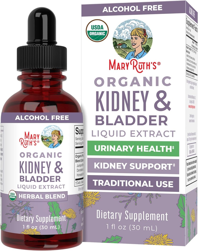 MaryRuth Organics Herbal Supplement Drops | サポートRenal & Urinary Systems | ジュニパーベリー | クレーバー | タンポリー | ホーソーン | ホーステール&チャンカ・パイドラ | ヴィーガン | GMO | 1 Fl Oz
