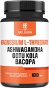 マグネシウムL-Threonateカプセル10mg - Ashwagandha Rootと5in1、5in1、Gotu Kolaリーフ&その他 - 肯定的な気分、脳の健康、覚える能力、集中&エネルギー生産サポート - 60カプセル