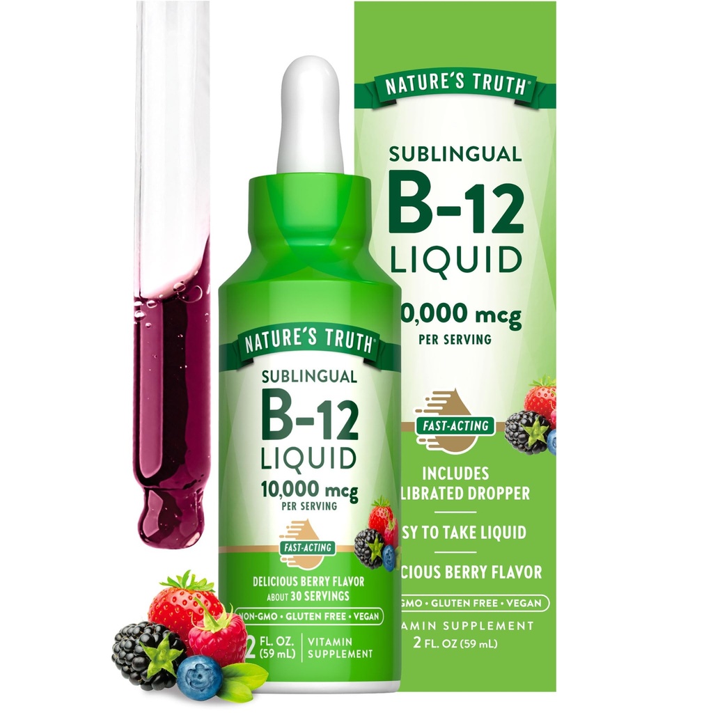 自然の真理B12の皮下液体の低下 | 10,000 mcg | 2 oz | 速い行為 | 完全菜食主義者の、非GMO及びグルテンフリー