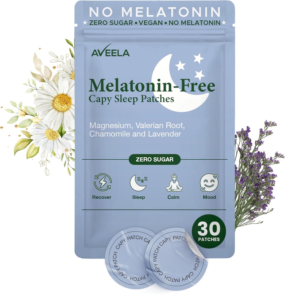 大人のためのAVEELA Melatonin無料睡眠パッチ | 自然眠りのエイド | カルムと眠りにパッチをリラックス | 毒素の睡眠デバイス 睡眠をサポートし、疲労を軽減