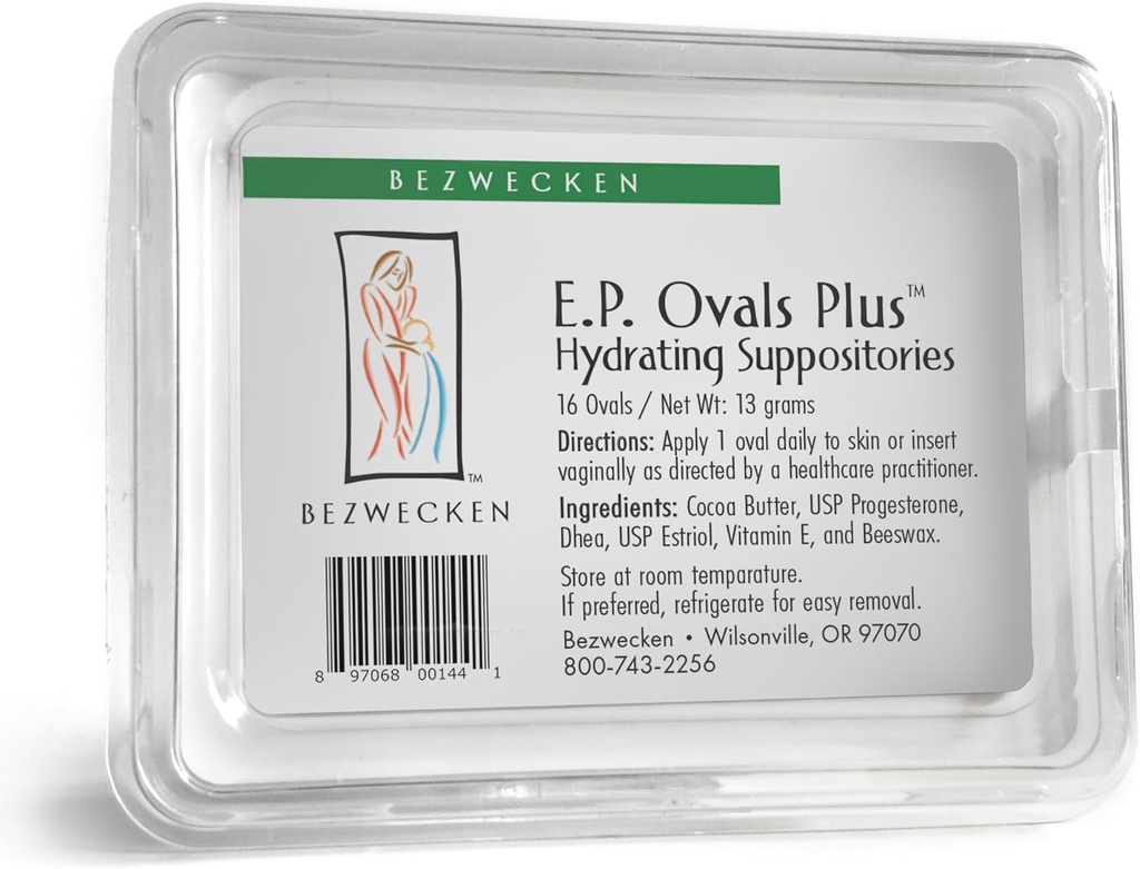 Bezwecken - E.P. Ovals Plus DHEA - 16 Oval Suppositories - 同じ信頼できる式、新しい改良された形 - プロフェッショナルは、メノパスル女性における腟の乾燥を軽減するために処方