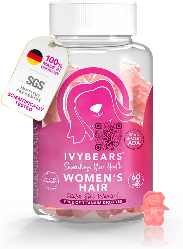 IvyBears 複雑なビオチン、コラージュ、葉酸、ビタミンB7、および髪のためのケラチン - ビーガン毛の成長と100%ビタミンブースト - 60カウント、1ヶ月の供給