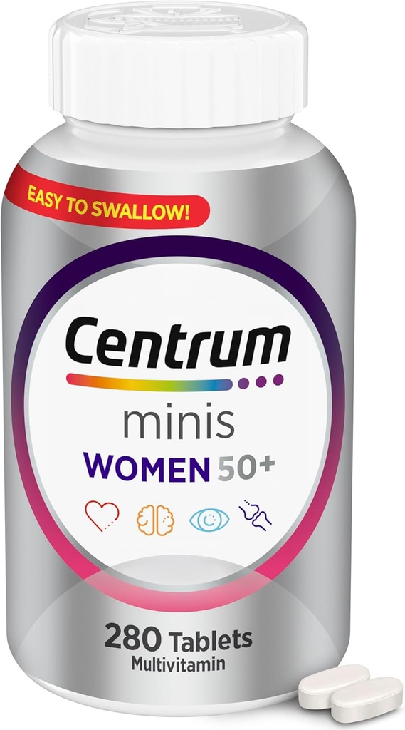 Centrumは女性の50プラス、ビタミンD3、ビタミンBのビタミン、非GMOの原料のMultimineralの補足のための銀製の女性のMultivitaminを、支えます古い大人の記憶そして認知を- 280 Ct