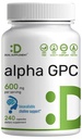 サービングあたりアルファGPC 600mg、240カプセル - 生体利用可能なコリン補充 - 記憶と焦点のための向知性脳の健康サプリメント - 非GMO、グルテンフリー