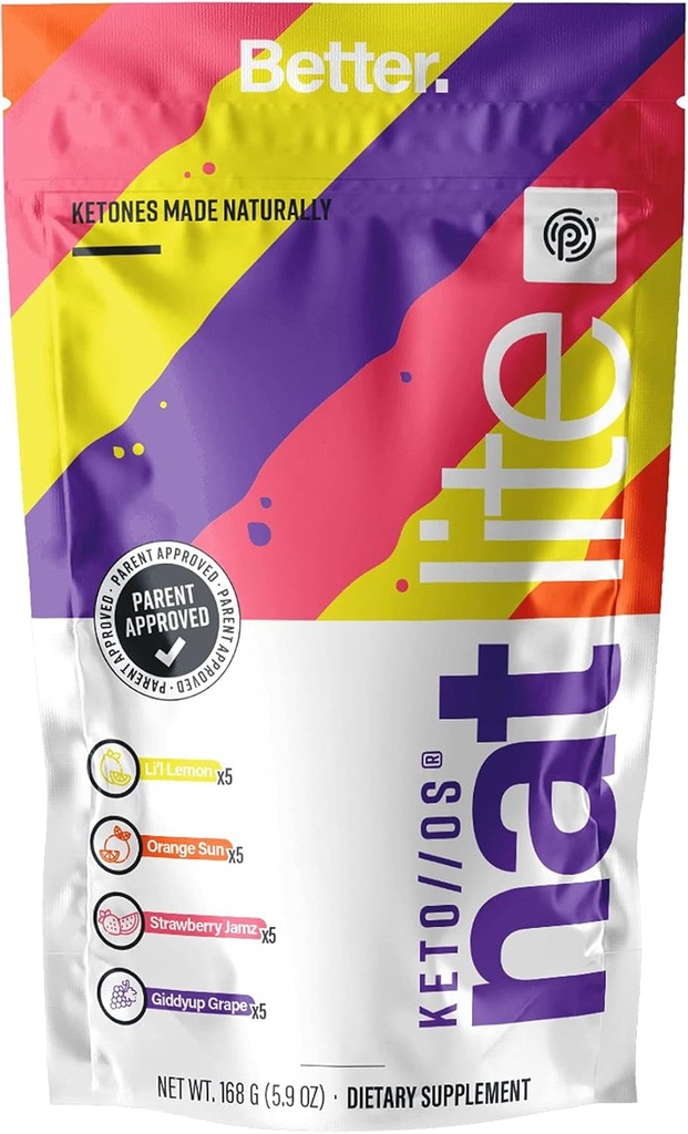 Pruvit Keto//OS® NAT Lite ブレイン機能の改善、消化およびボオス代謝 5.9 OZ - 20 カウント